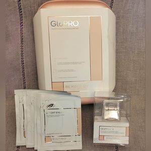 BeautyBio GloPRO Pack N' Glo Microneedling Set plus Eye Attachment & Eye Patches